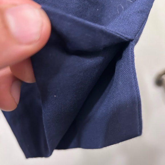 Theory Women's Blue Wide Leg Cropped Crop Stretch Pants Size 4 Cotton Lycra - Picture 8 of 9